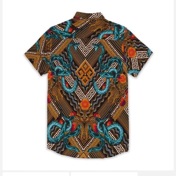 Men’s Reason Serpent Button Down Shirt Small - Picture 3 of 7